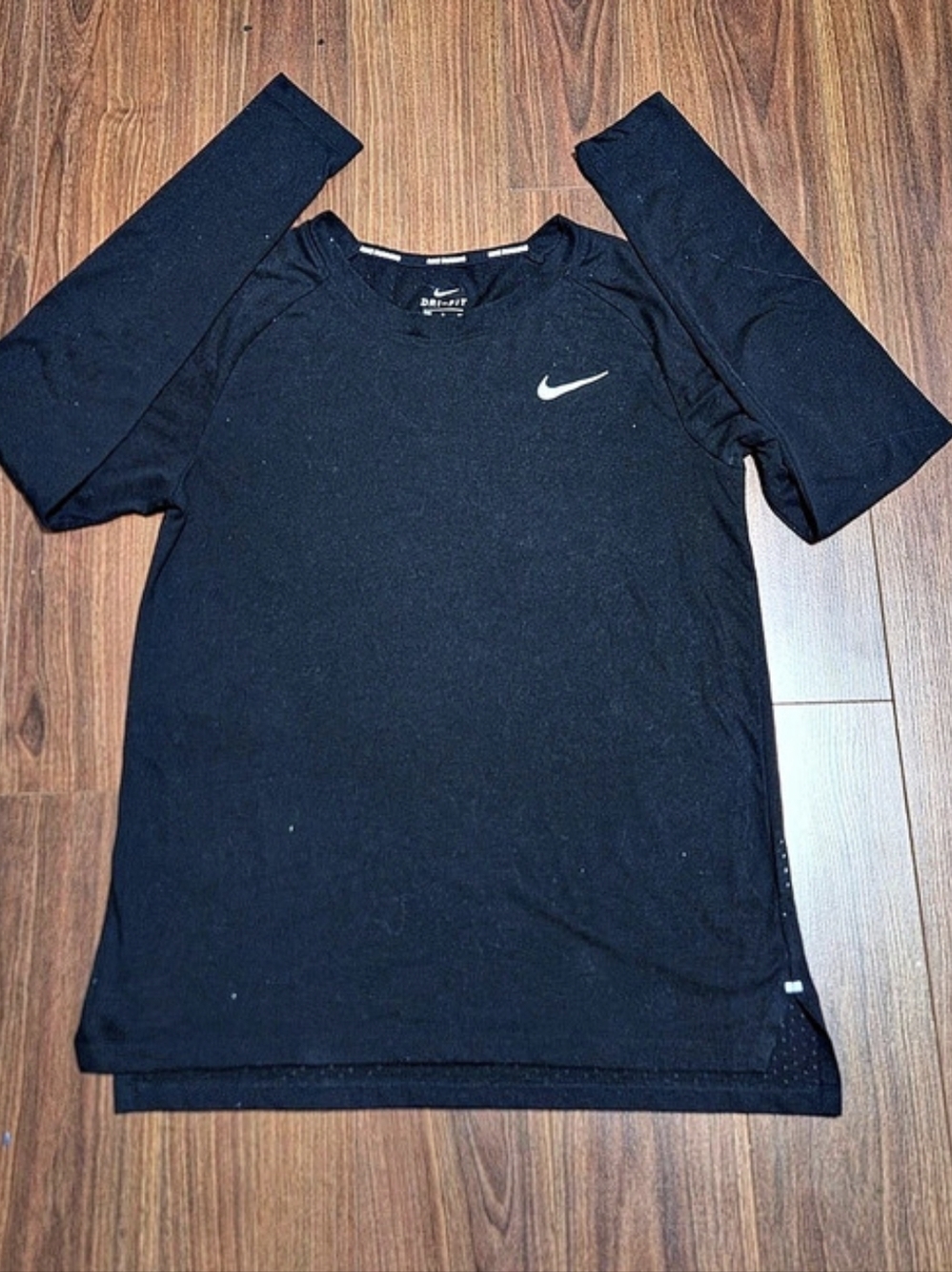 Nike Dri-FIT Long Sleeve Running Shirt Black Small